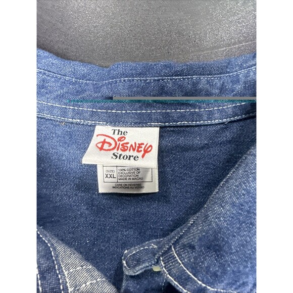 VTG Disney Store Winnie The Pooh Denim Button Up Shirt LS Embroidered Womens XXL - Picture 6 of 14